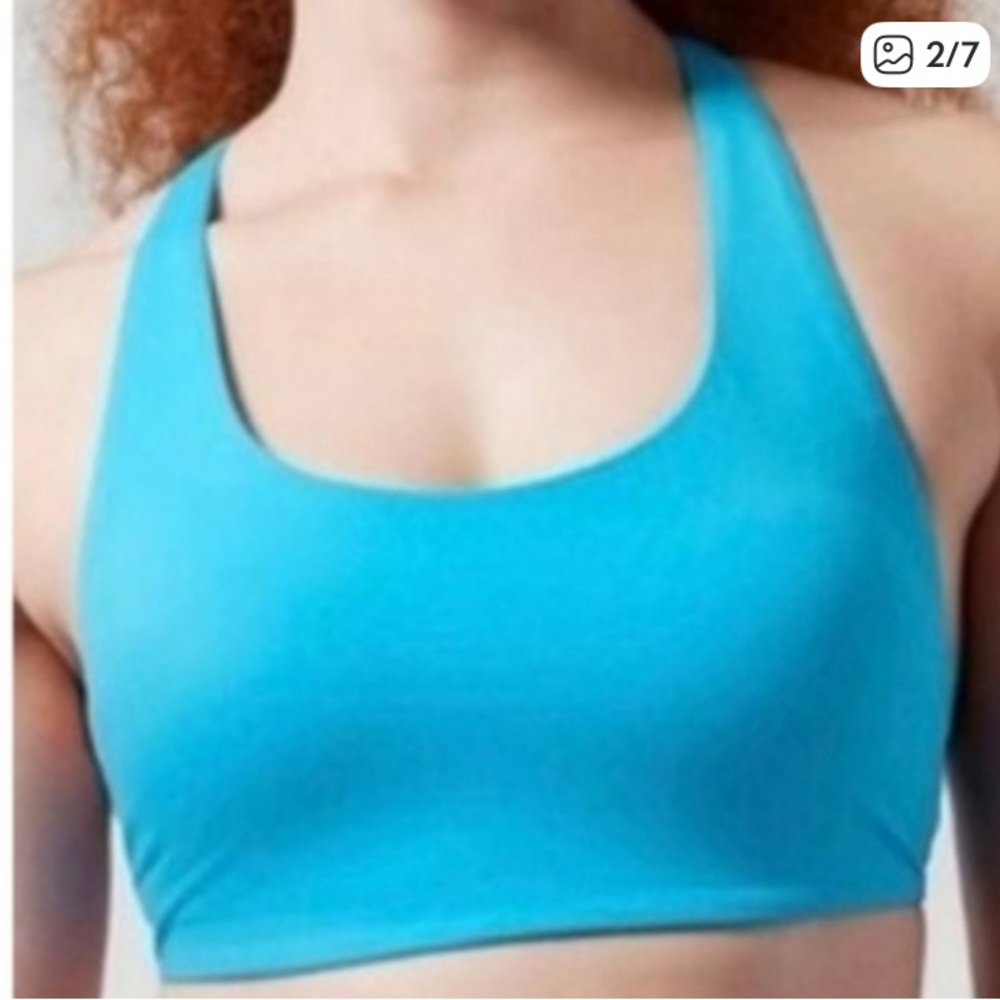 Athleta Malibu Bright Turquoise Blue Swim Bikini Top
